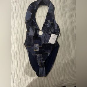 WeWoreWhat patchwork denim one piece